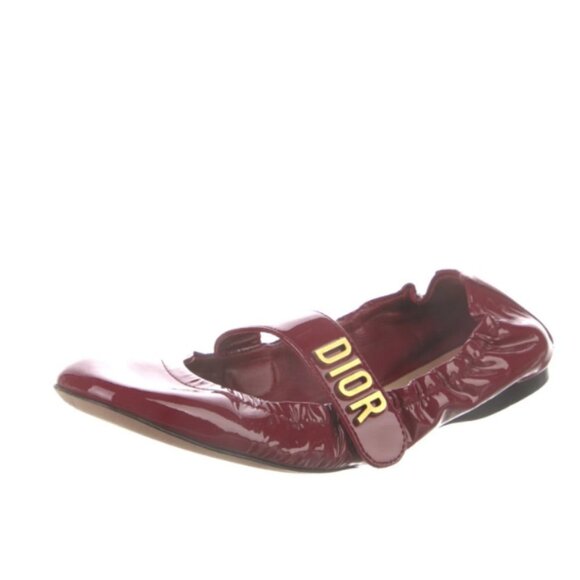 Dior Shoes - Christian Dior Baby D Scarlet Red Patent Mary Jane Ballet Flats 36.5 6.5